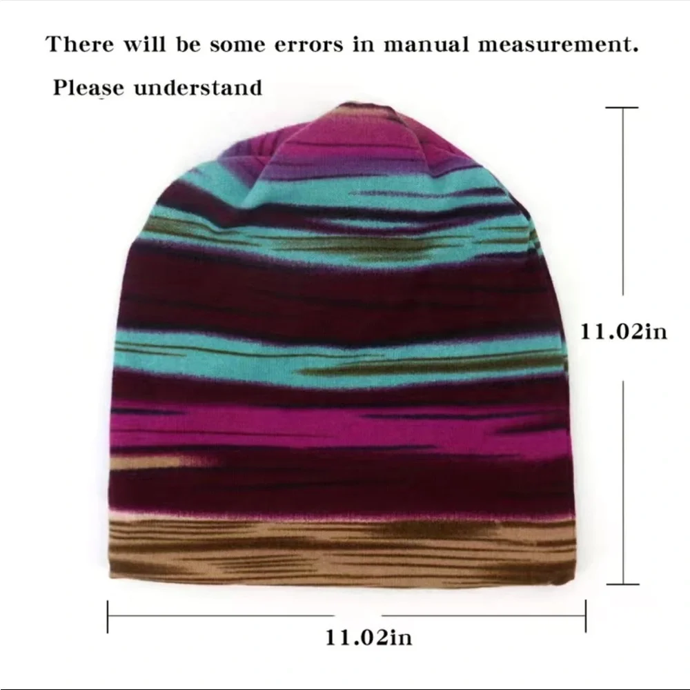 1 pc‎ Women's Stripe Brimless Cap - Versatile, Lightweight Beanie Hat